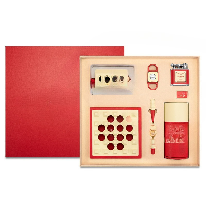 Cigar Cutter Set - قاطع سيجار، ولاعة، منفضة سجائر، مثقاب