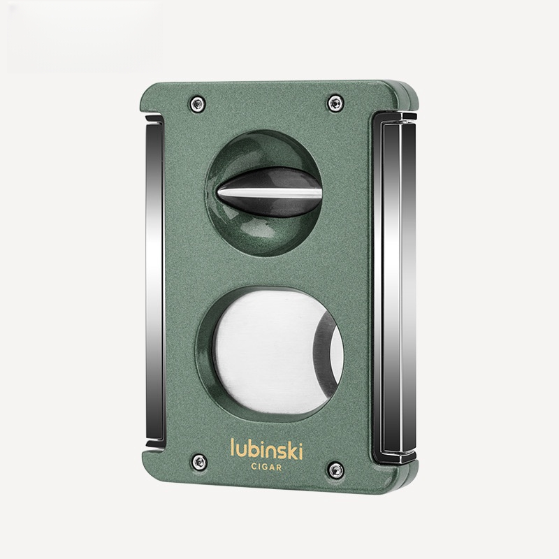 Cigar Cutter Set - LUBINSKI-سكين سيجار مزدوج الاستخدام مع علبة