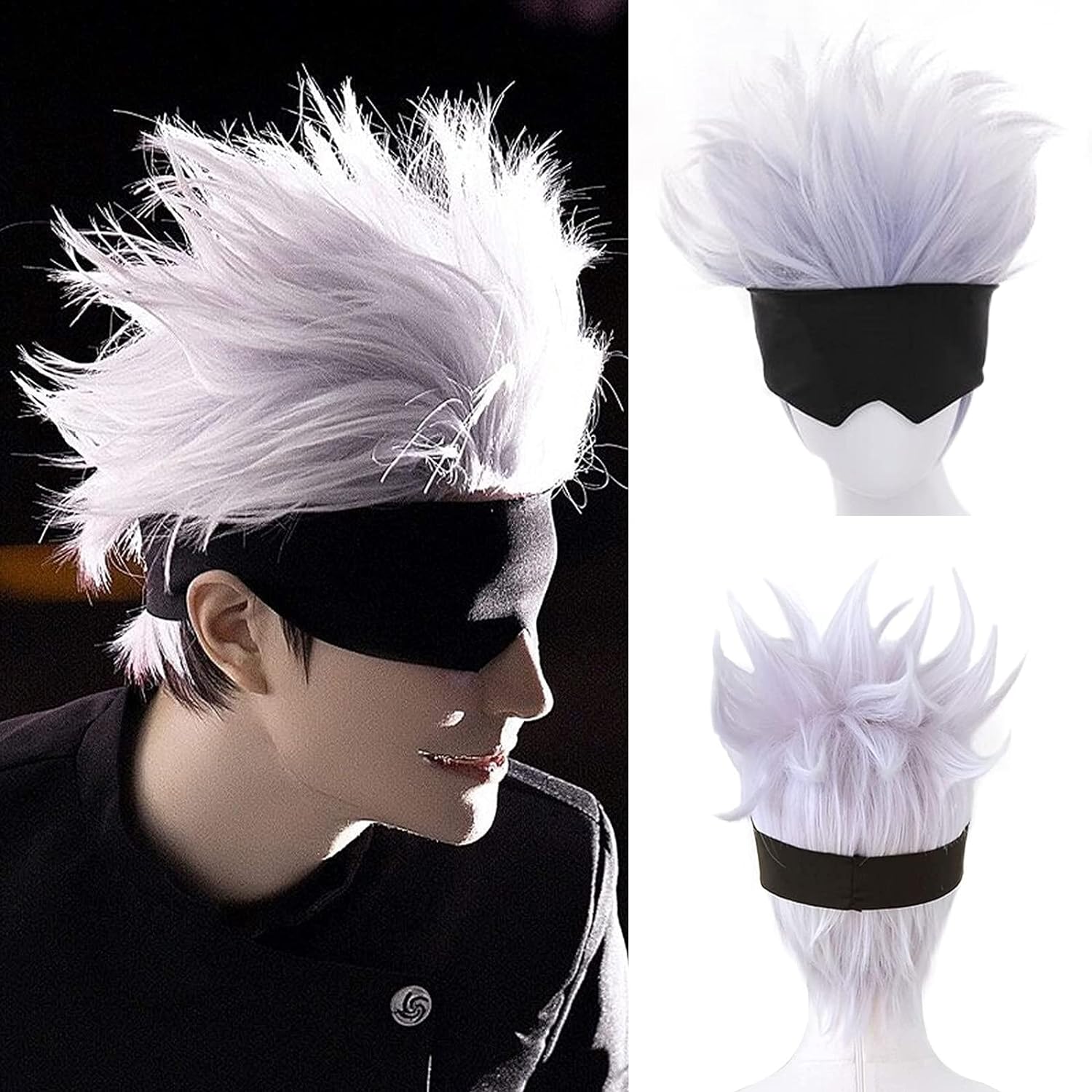 شعر مستعار تنكري قصير مموج ، ع - مراجعة Men Accessories In Silver وسعره