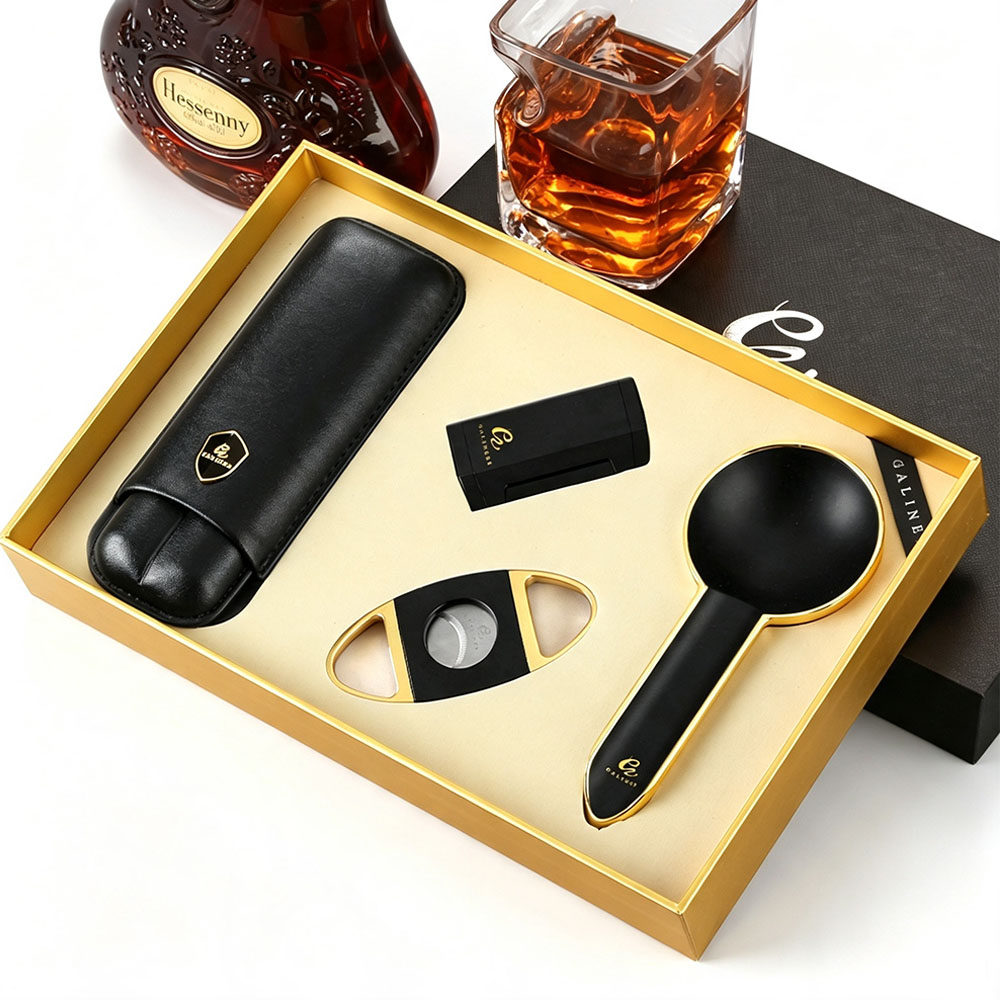 جالينر المعادن السيجار التدخين - مراجعة Cigar Cutter Set وسعره